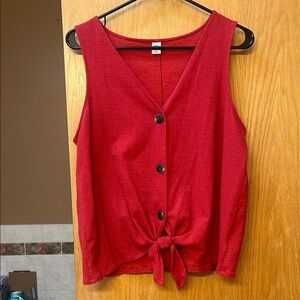 Old Navy Red Tie-Front Tank Top